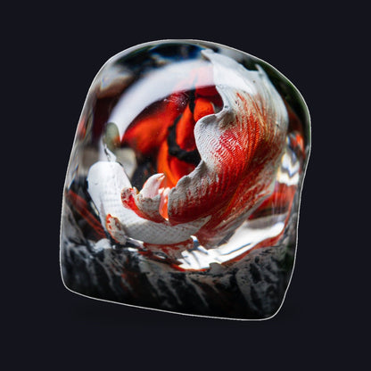Koi Fish White Red Resin Keycap — studio square