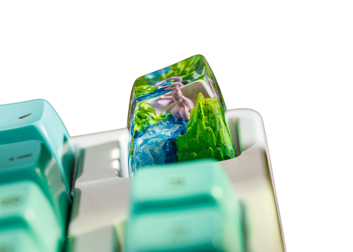 Mewtwo Meadow Falls resin artisan keycap