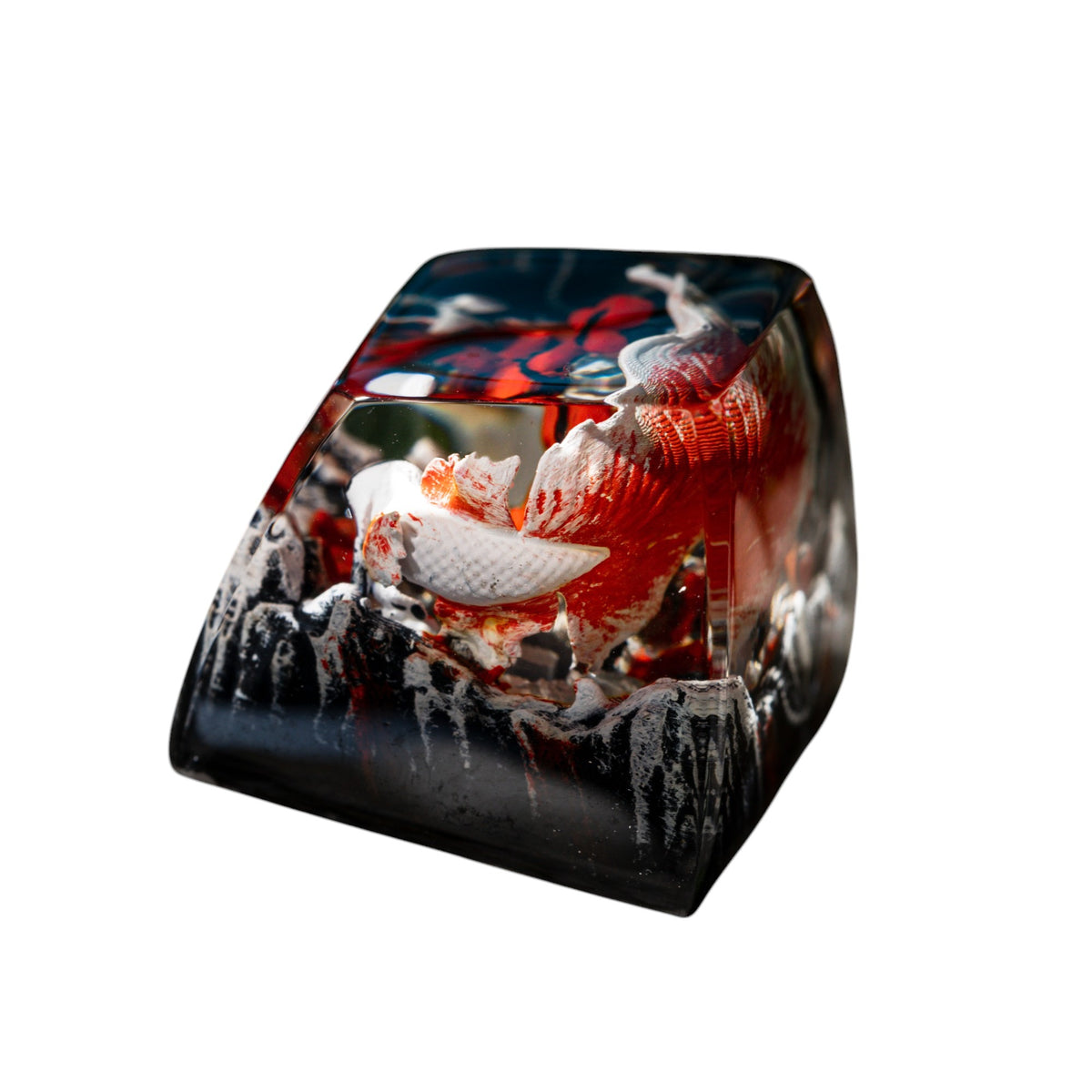 Koi Fish White Red resin artisan keycap