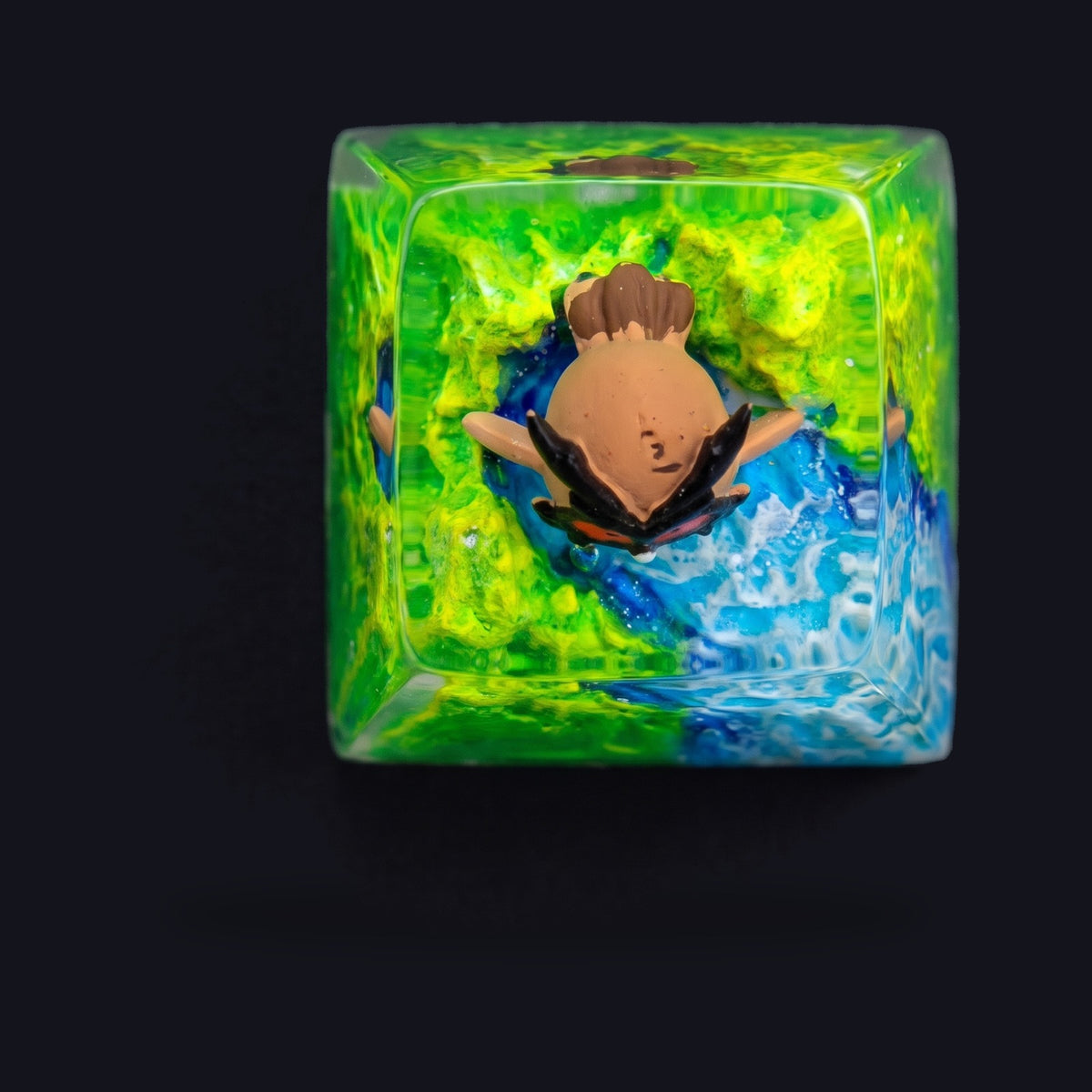 Hoothoot Resin Keycap — top view