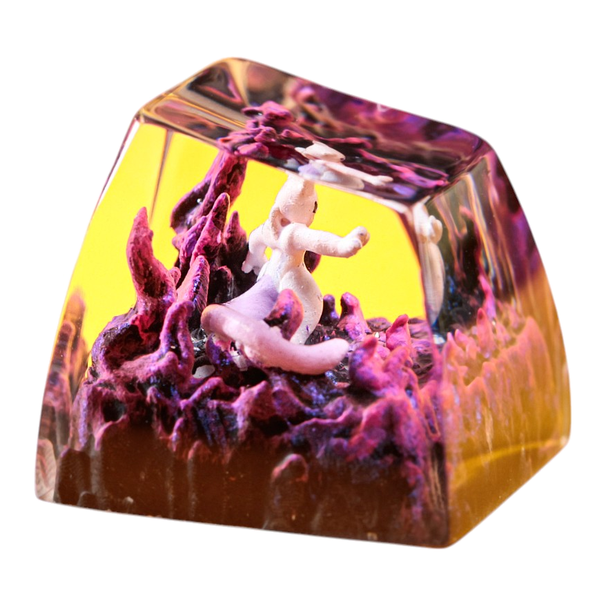 Mewtwo #2 resin artisan keycap