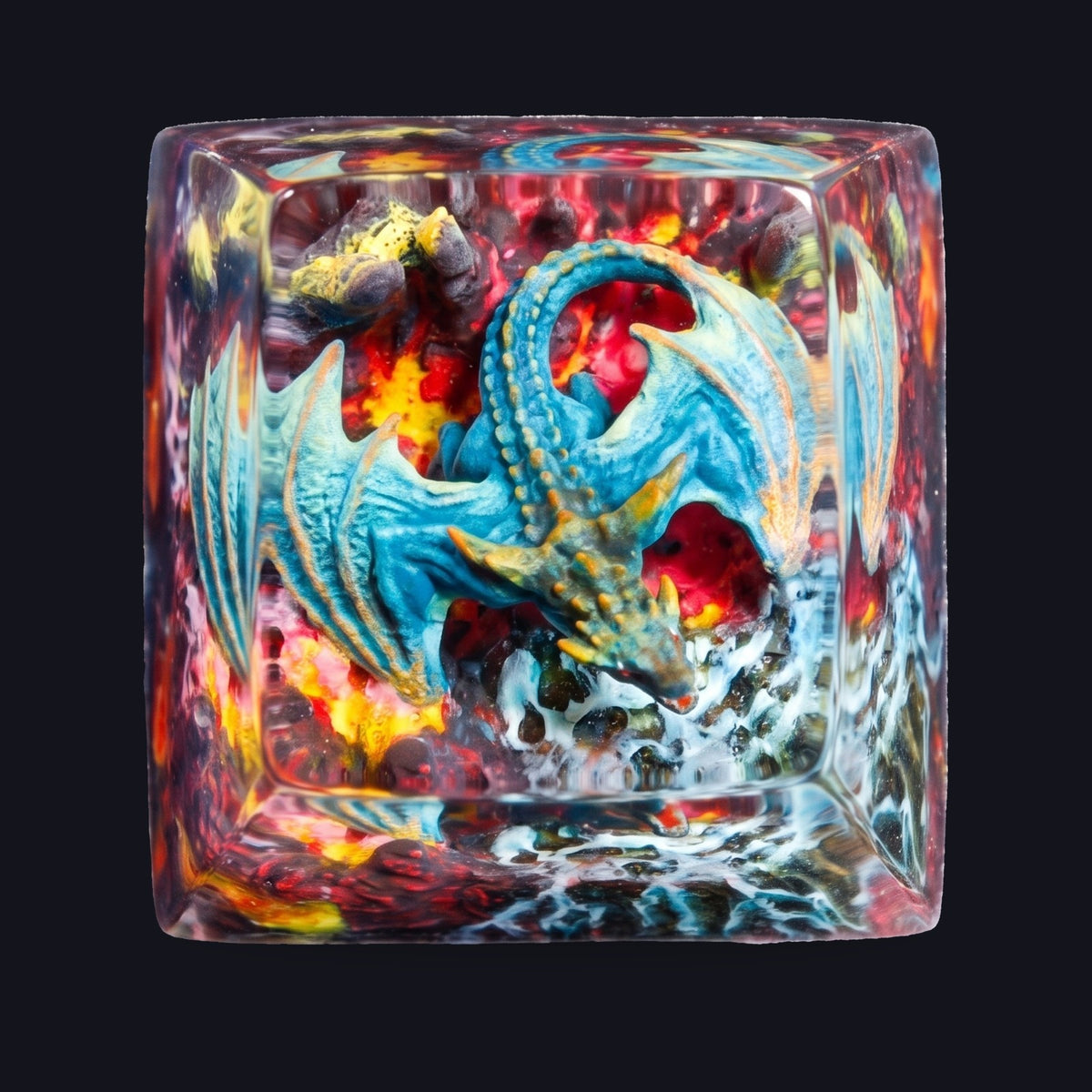 Blue Dragon #2 Resin Keycap — top view