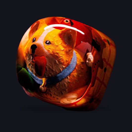 Puppy Resin Keycap — studio square