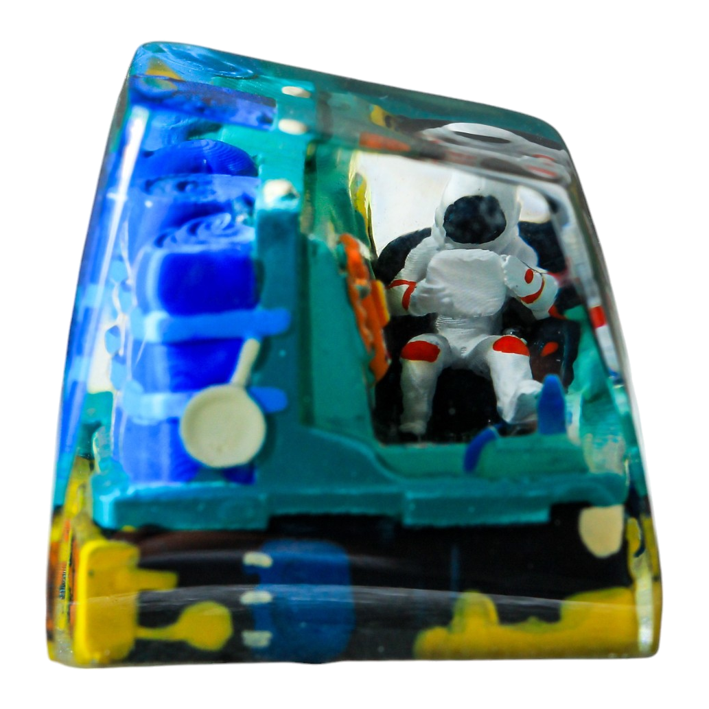 Astronaut Green resin artisan keycap