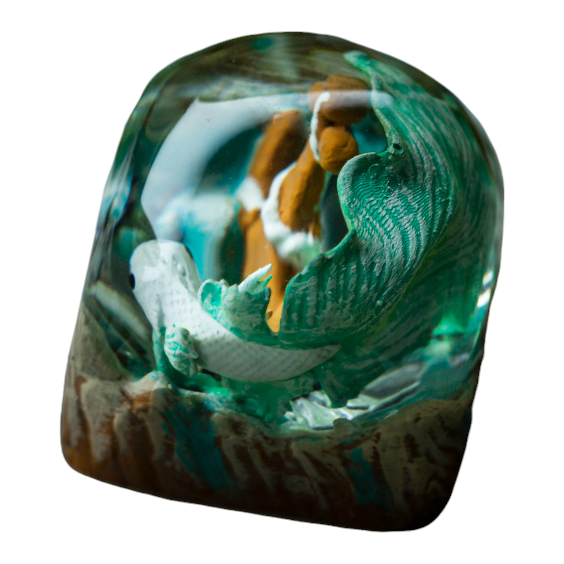 Koi Fish White resin artisan keycap