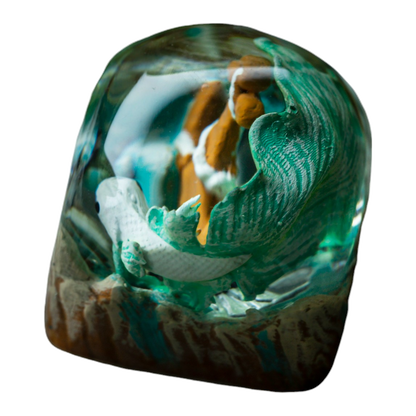 Koi Fish White resin artisan keycap