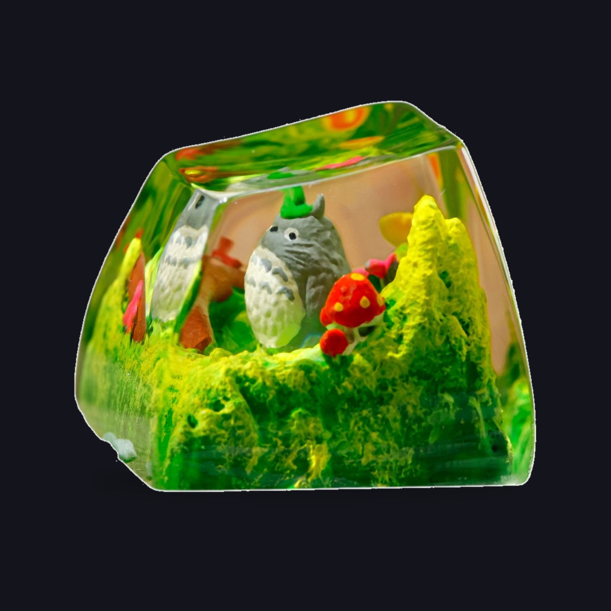 Totoro Meadow Resin Keycap — studio square
