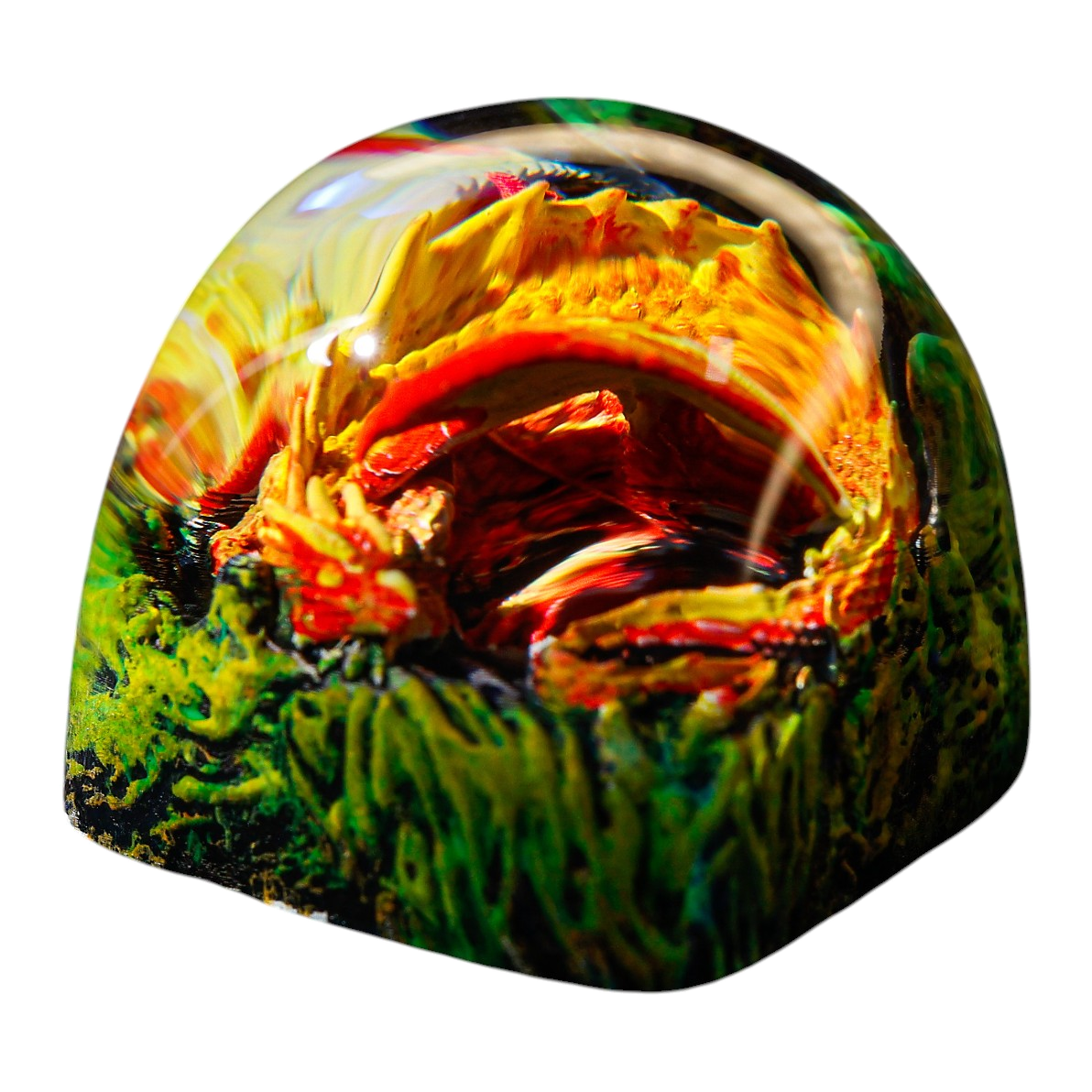 Sleeping Dragon Orange resin artisan keycap