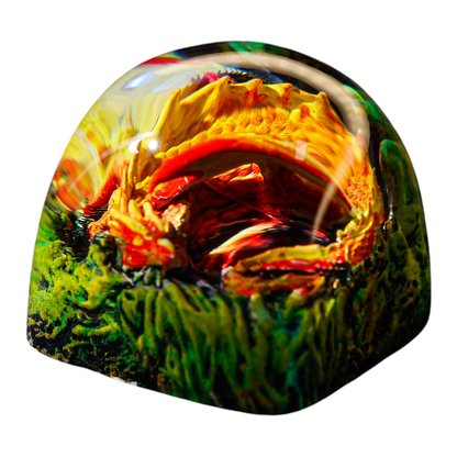 Sleeping Dragon Orange resin artisan keycap