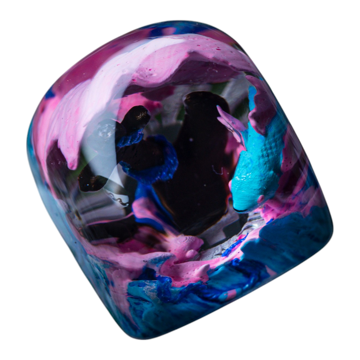 Koi Fish Blue Pink resin artisan keycap