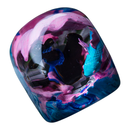 Koi Fish Blue Pink resin artisan keycap