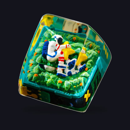 Astronaut Green #3 Resin Keycap — studio square