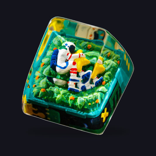 Astronaut Green #3 Resin Keycap — studio square