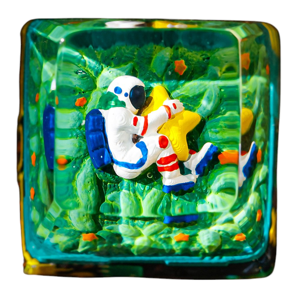 Astronaut Green #3 resin artisan keycap