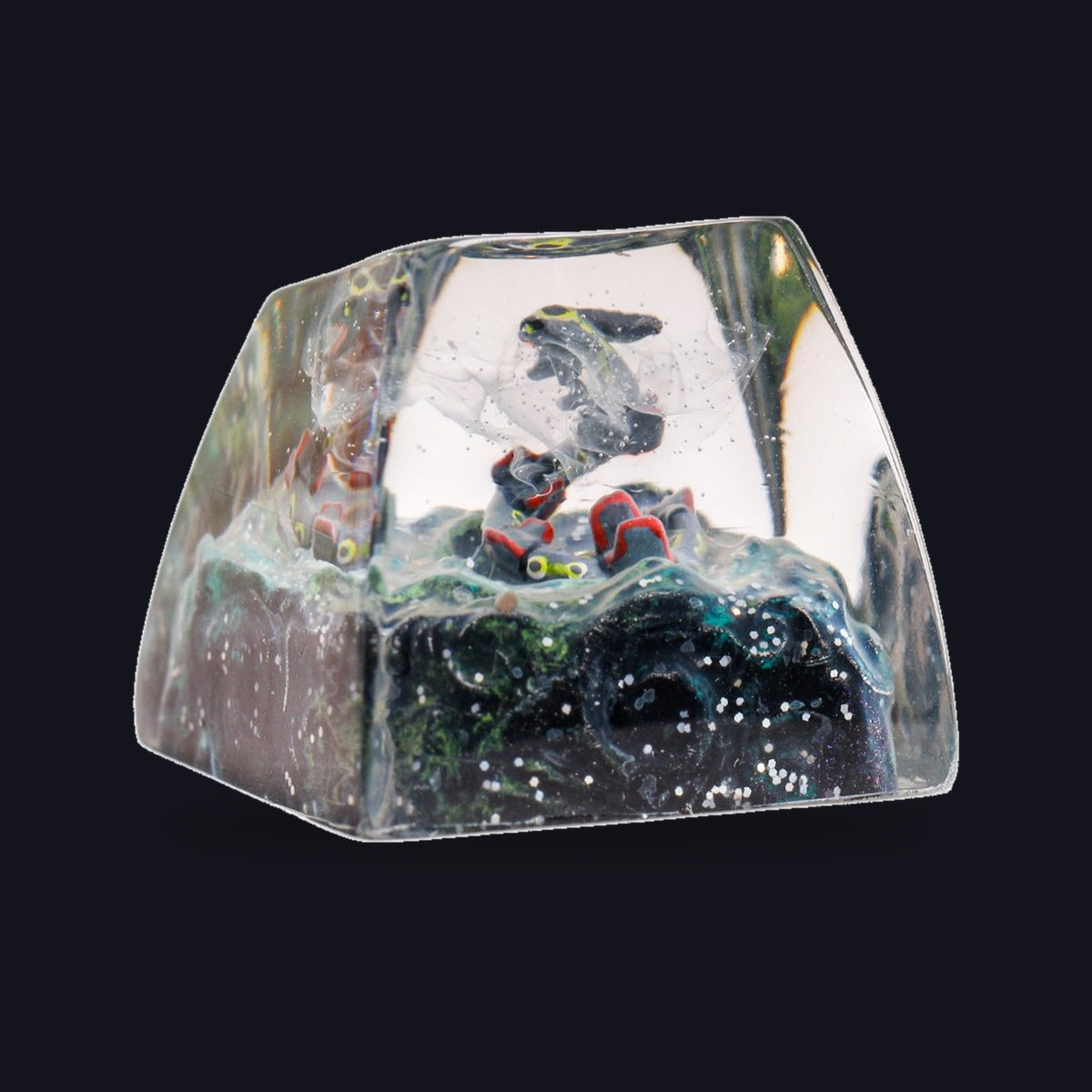 Rayquaza Blue Resin Keycap — studio square