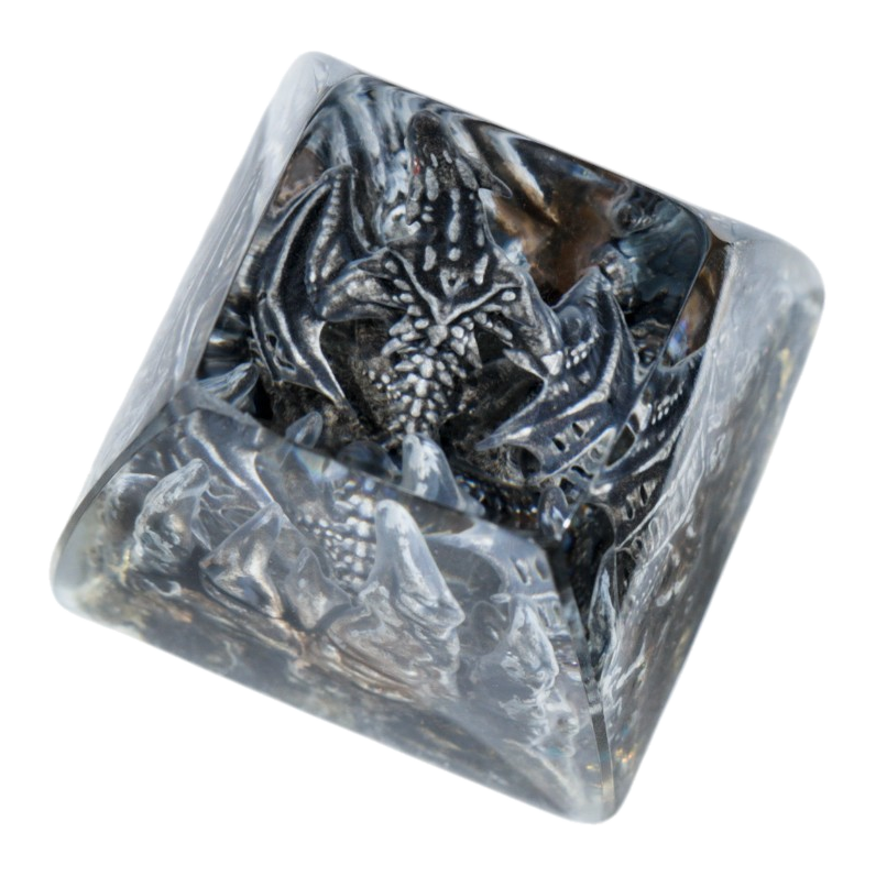 Grey Dragon resin artisan keycap