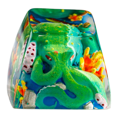 Octopus Green resin artisan keycap
