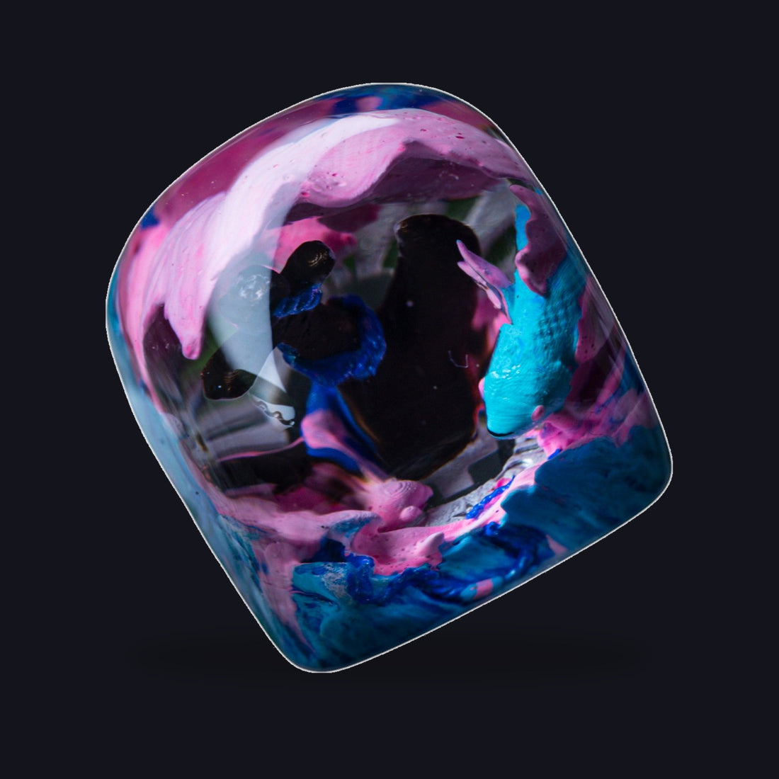 Koi Fish Blue Pink Resin Keycap