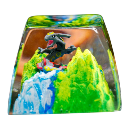 Rayquaza Meadow Falls resin artisan keycap