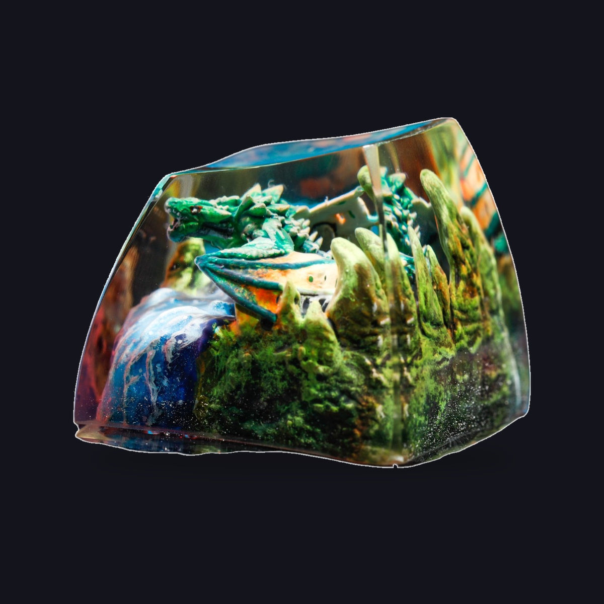 Green Dragon Resin Keycap — studio square