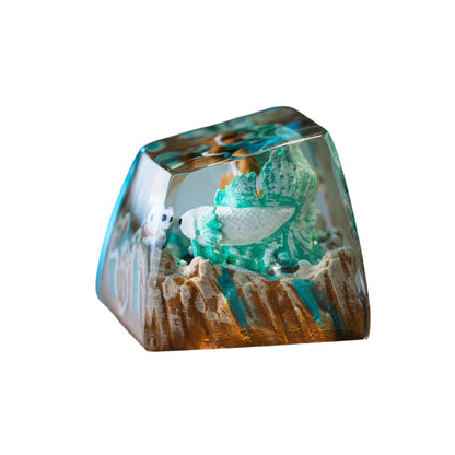 Koi Fish White resin artisan keycap