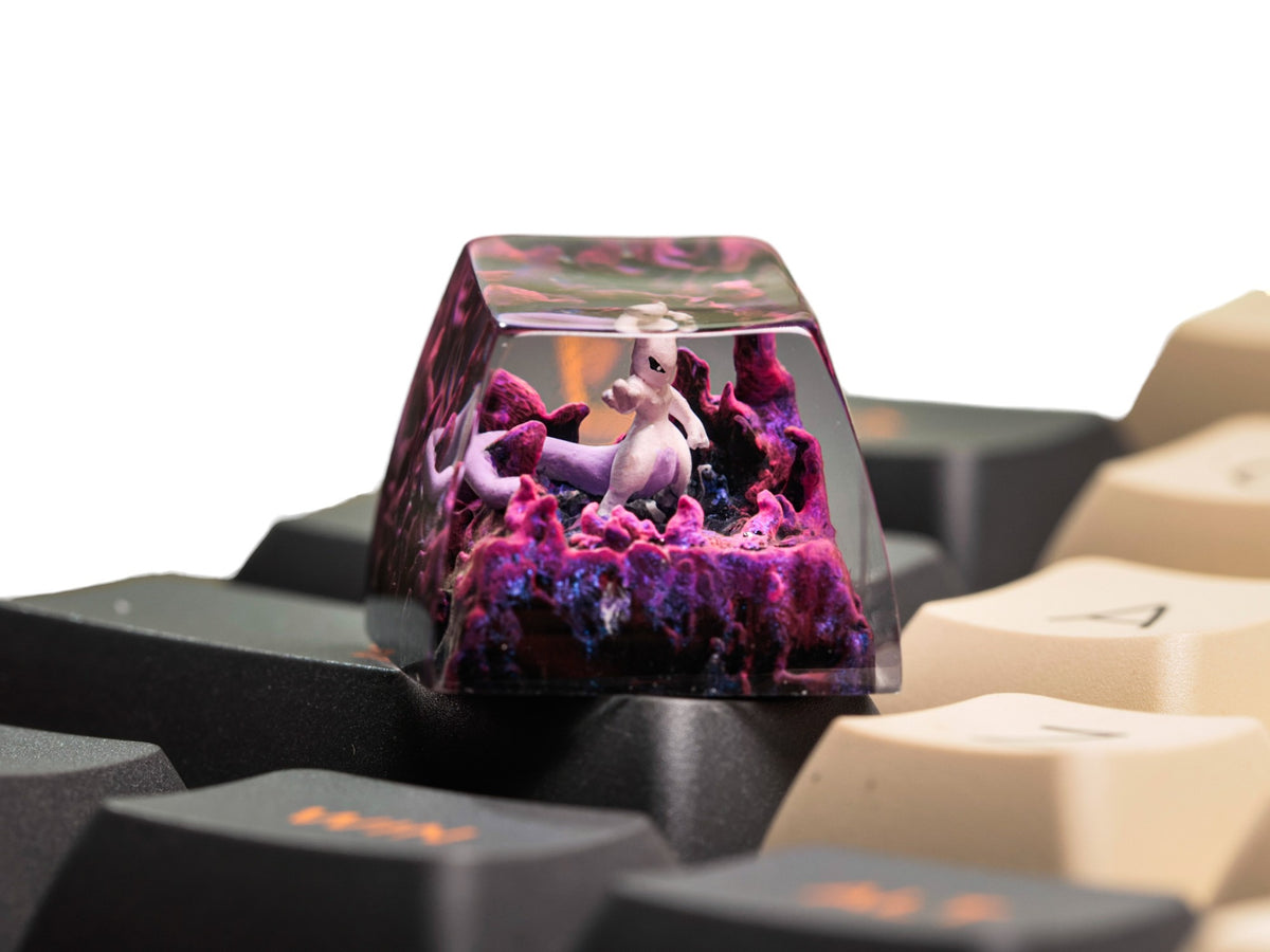 Mewtwo #2 resin artisan keycap