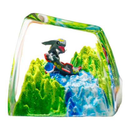 Rayquaza Meadow Falls resin artisan keycap