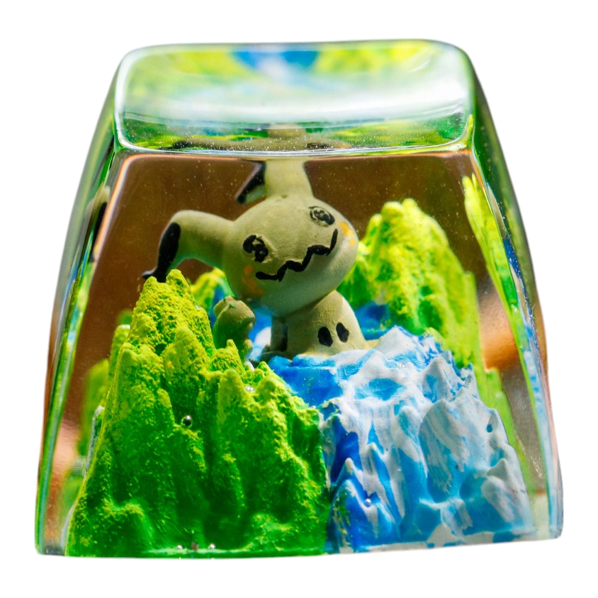 Mimikyu Meadow Falls resin artisan keycap