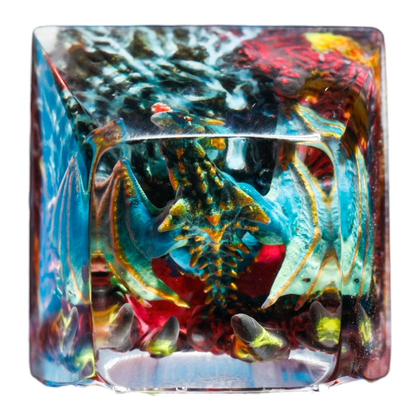 Blue Dragon #2 resin artisan keycap