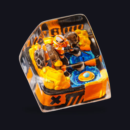 Astronaut Orange #2 Resin Keycap — studio square
