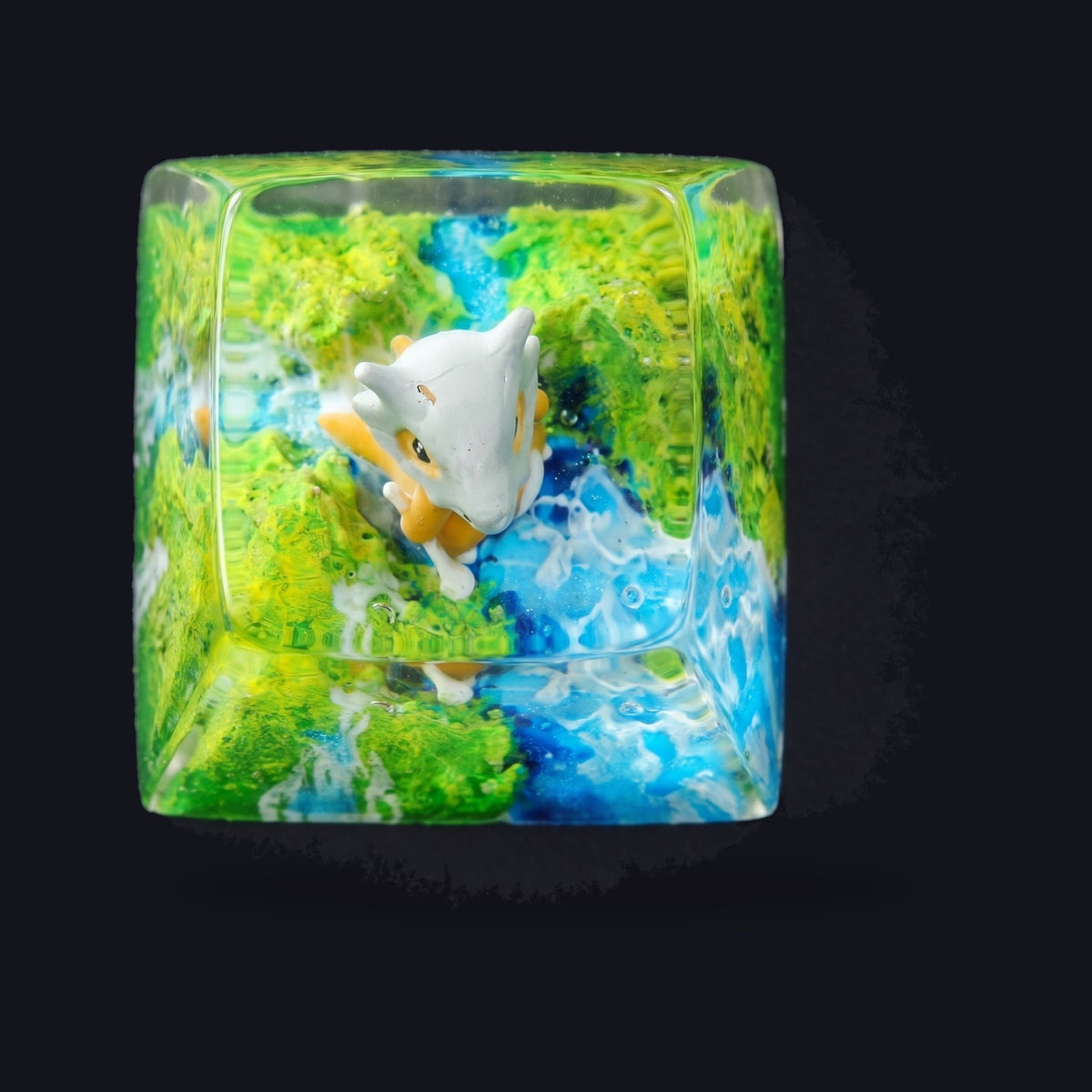 Cubone Meadow Falls Resin Keycap — top view