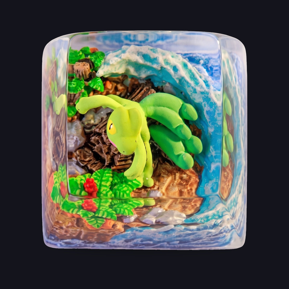 Treecko Resin Keycap — top view