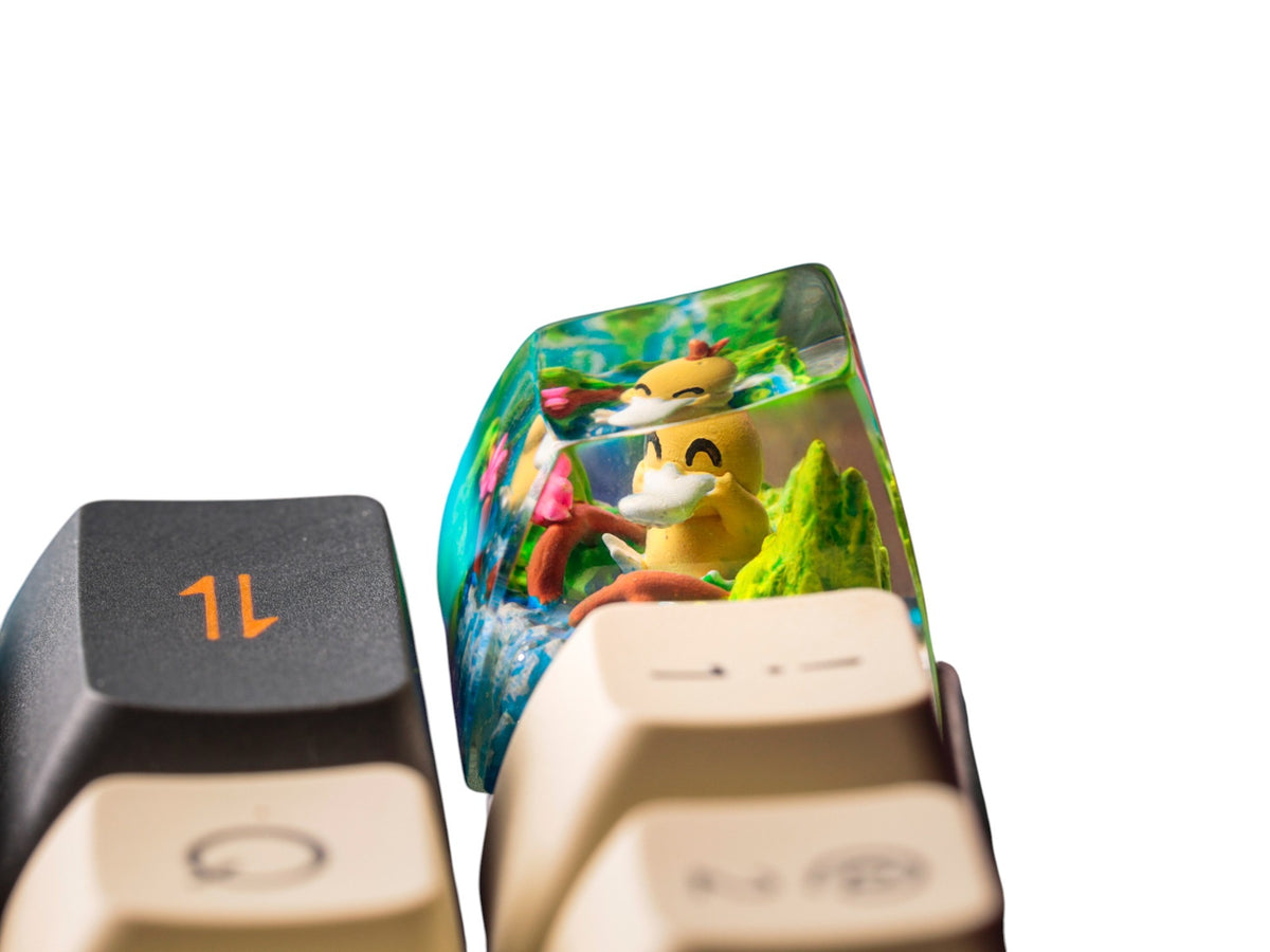 Psyduck Meadow Falls resin artisan keycap
