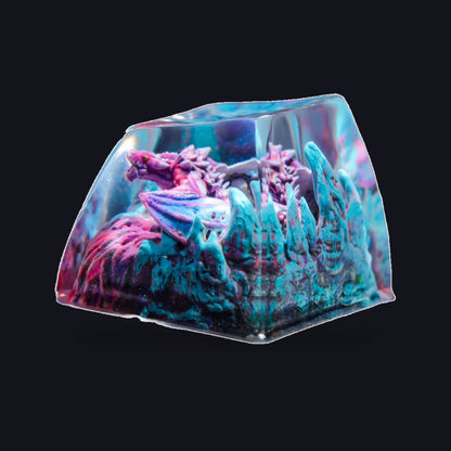 Violet Dragon Resin Keycap — studio square